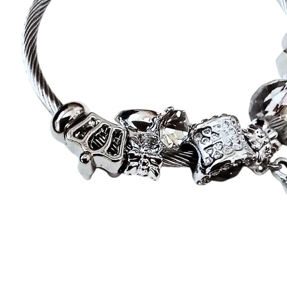 Adjustable Swan Charm Bracelet Inspired by Pandora – Charms Silver – Stainless S - Picture 4 of 5